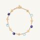 22K Gold Plated Gemstone Marco Bicego Bracelet with Iolite and Blue Topaz